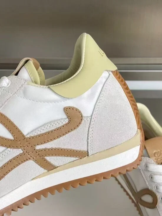 Loewe Women's Cream and Tan FLOWSneakers - Picture 6 of 7